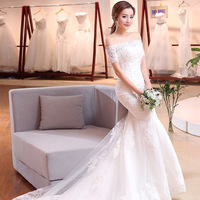 Bridal Retro One Shoulder Tail Wedding Dress - Thumbnail 1