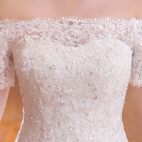 Bridal Retro One Shoulder Tail Wedding Dress - Thumbnail 3