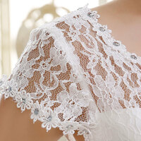 Plus Size New Fashion Wedding Dress Bridal Lace Strap Dress - Thumbnail 7