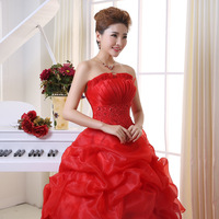 Women wedding dress new strapless princess slimming wedding dress bride Dress  - Thumbnail 6
