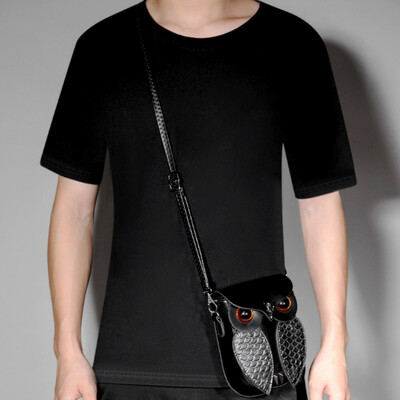 Vintage punk owl rivet emboss nocturnal bird leather crossbody bag streetwear rave amazing