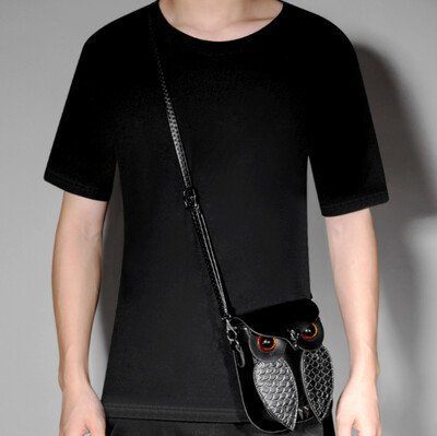 Vintage Punk Owl Rivet Emboss Nocturnal Bird Leather Crossbody Bag Streetwear Rave Amazing