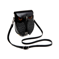 Vintage Punk Owl Rivet Emboss Nocturnal Bird Leather Crossbody Bag Streetwear Rave Amazing - Thumbnail 2