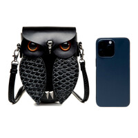Vintage Punk Owl Rivet Emboss Nocturnal Bird Leather Crossbody Bag Streetwear Rave Amazing - Thumbnail 3