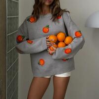 Orange Pullover Knit Sweater Jumper - Thumbnail 4