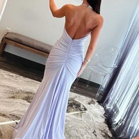 Charming Sweetheart Light Purple Satin Long Mermaid Prom Dresses with Beading,PD230816 - Thumbnail 1