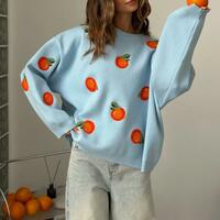 Orange Pullover Knit Sweater Jumper - Thumbnail 7