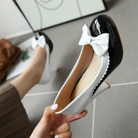  Women Shoes High heels Pump Sweet Shoes With Bow - Thumbnail 2