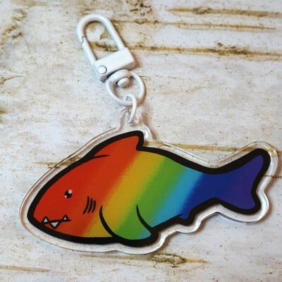 Rainbow skark keychain - Thumbnail 4