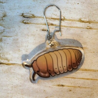 Rubber duck isopod earrings