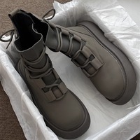 Fashion Lace up versatile short boots - Thumbnail 1