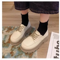 Women's Thick Soled Leather Shoes - Thumbnail 3