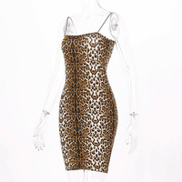 Leopard print suspender mini dress - Thumbnail 9