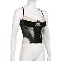 Lace mesh splicing suspender short vest - Thumbnail 6