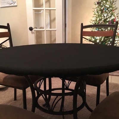 Felt poker table cover for a 60" lifetime round table. made to order by playezze with free shipping included.
