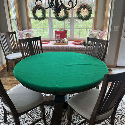 Felt poker table cover, designed to fit a 48-inch lifetime round table. by playezze with free shipping included.