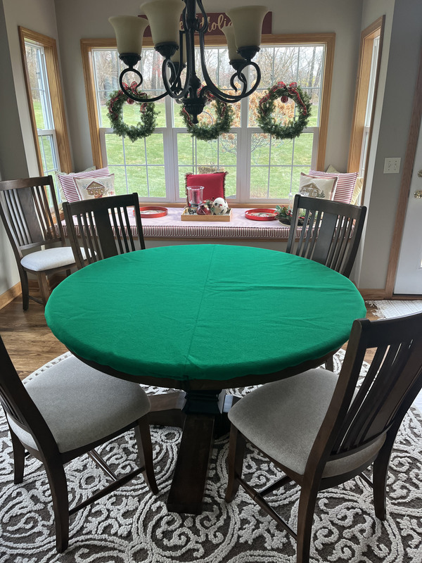 Felt Poker Table cover - Custom Made to order. Fits 48 inch lifetime round table - by Playezze - free ship