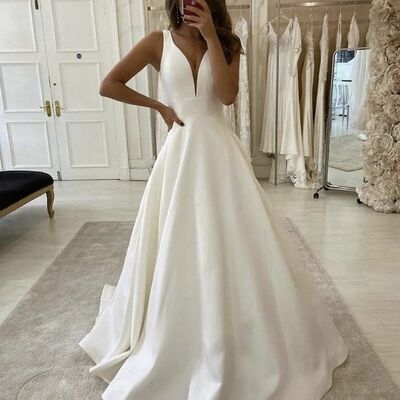 Eleghant a line beach boho wedding dress bridal gown - Thumbnail 1