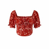 Fashionable floral strappy off-shoulder top - Thumbnail 3