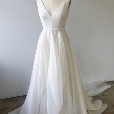 Elegant a line beach boho wedding dress bridal gowns