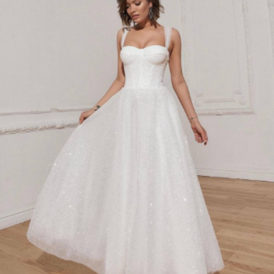 Sparkly wedding dress, cheap wedding gown, bridal wedding dress,w59 - Thumbnail 1