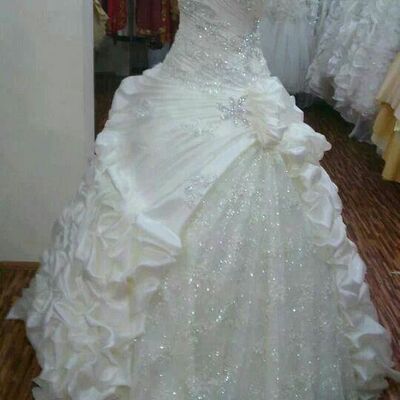 Luxury ball gown puffy sequins beading wedding dress bridal gowns