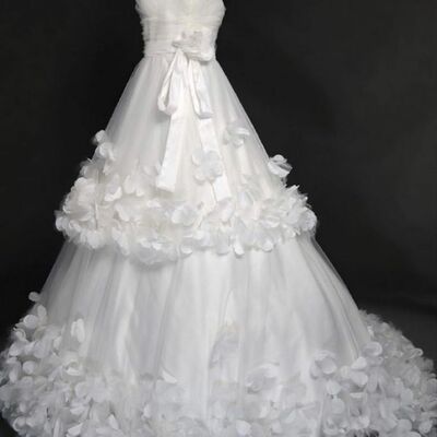 Elegant ball gown puffy tiered wedding dress bridal gowns - Thumbnail 1