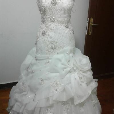 Luxury ball gown puffy sequins beading wedding dress bridal gowns