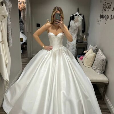 Elegant sweetheart puffy beach boho wedding dress bridal gowns