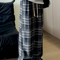 Stunning Vintage Hippie England Flannel Check Wide Leg Trousers Streetwear Rave - Thumbnail 6