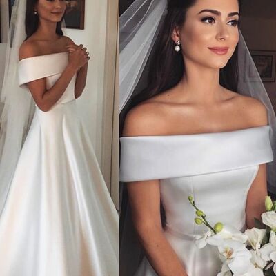 Elegant off the shoulder beach boho wedding dress bridal gowns