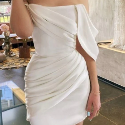 Off shoulder cute stain short homecoming dresses