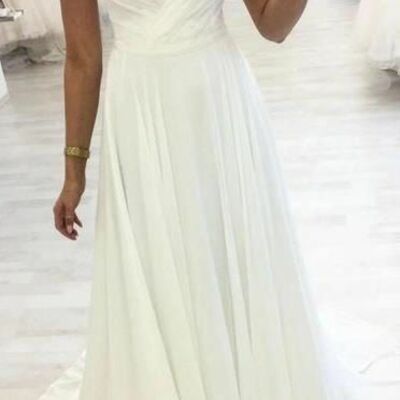 Elegant a line chiffon beach boho wedding dress bridal gowns