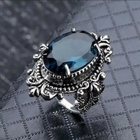 Beautiful Blue Bohemian Ring - Thumbnail 2