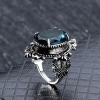 Beautiful Blue Bohemian Ring - Thumbnail 4