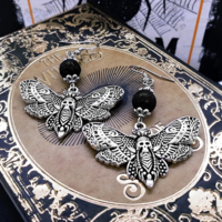 Death Moth Drop Earrings - Thumbnail 1