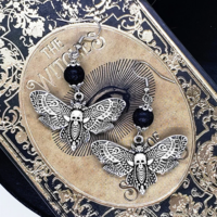 Death Moth Drop Earrings - Thumbnail 2