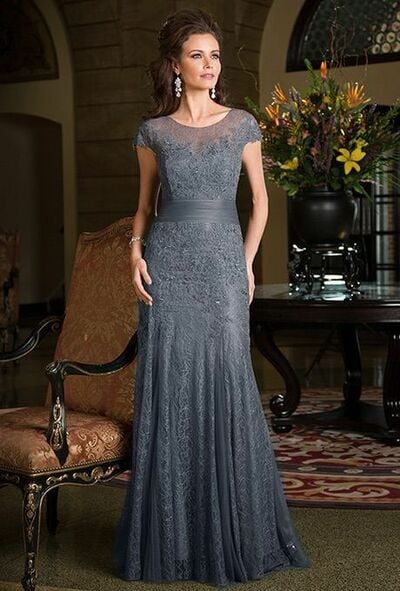 Elegant Mother of the Bride/Groom Dress Grey Lace Evening Formal Prom Dress