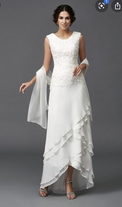 Elegant Mother of the Bride/Groom Dress White Lace Evening Formal Prom Dress