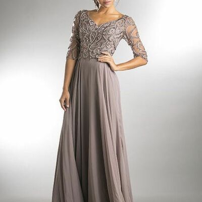 Elegant mother of the bride/groom dress beading crystals evening formal prom dress