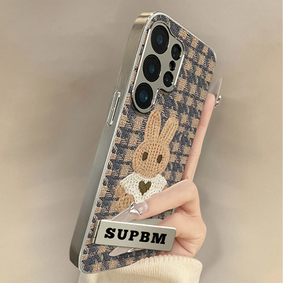 Sweater pattern with rabbit case for samsung s25 24 23 22 sgx04