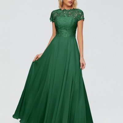 Elegant mother of the bride/groom dress green laceevening formal prom dress