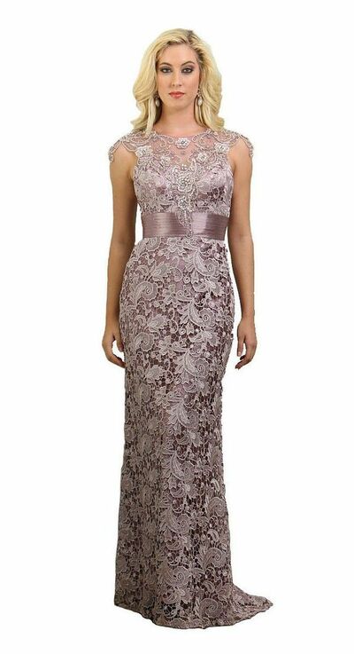 Elegant Mother of the Bride/Groom Dress Lace Sheath Evening Formal Prom Dress