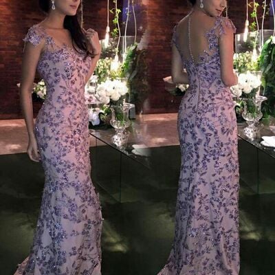 Elegant mother of the bride/groom dress sequins evening formal prom dress