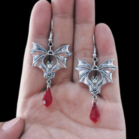 Gothic Vampire Bat Earrings - Thumbnail 2