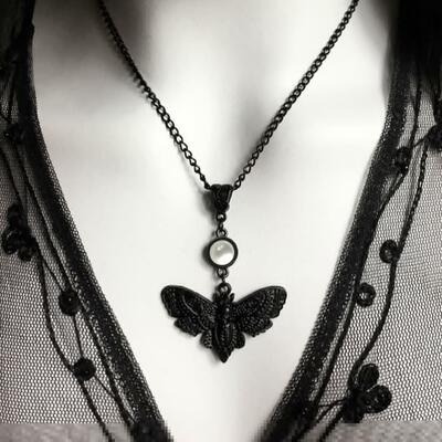  Black Moth Necklace