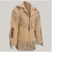Western Wear Suede Leather Jacket for Men – Cowboy Style with Stylish Fringe Details-1