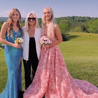 Princess Lace Ball Gown Sweetheart Pink 3D Flower Prom Dresses ,PD230859 - Thumbnail 1