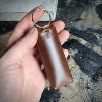 Lipstick-Case Keychain (black leather) - Thumbnail 2