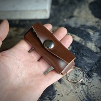 Lipstick-Case Keychain (black leather) - Thumbnail 3